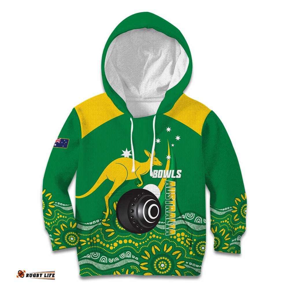 Custom Bowls Australia Kid Hoodie Aussie Kangaroo Aboriginal Art LT14