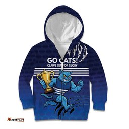 Personalised Geelong Pride Kid Hoodie Claws Out for Glory LT9