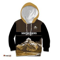 Custom Oceania Football NZ South Island Kid Hoodie Minimal Mount Cook Silhouette LT9
