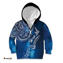 Matariki Galaxy Kid Hoodie New Zealand Map Maori Pattern LT9