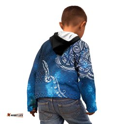 Matariki Galaxy Kid Hoodie New Zealand Map Maori Pattern LT9