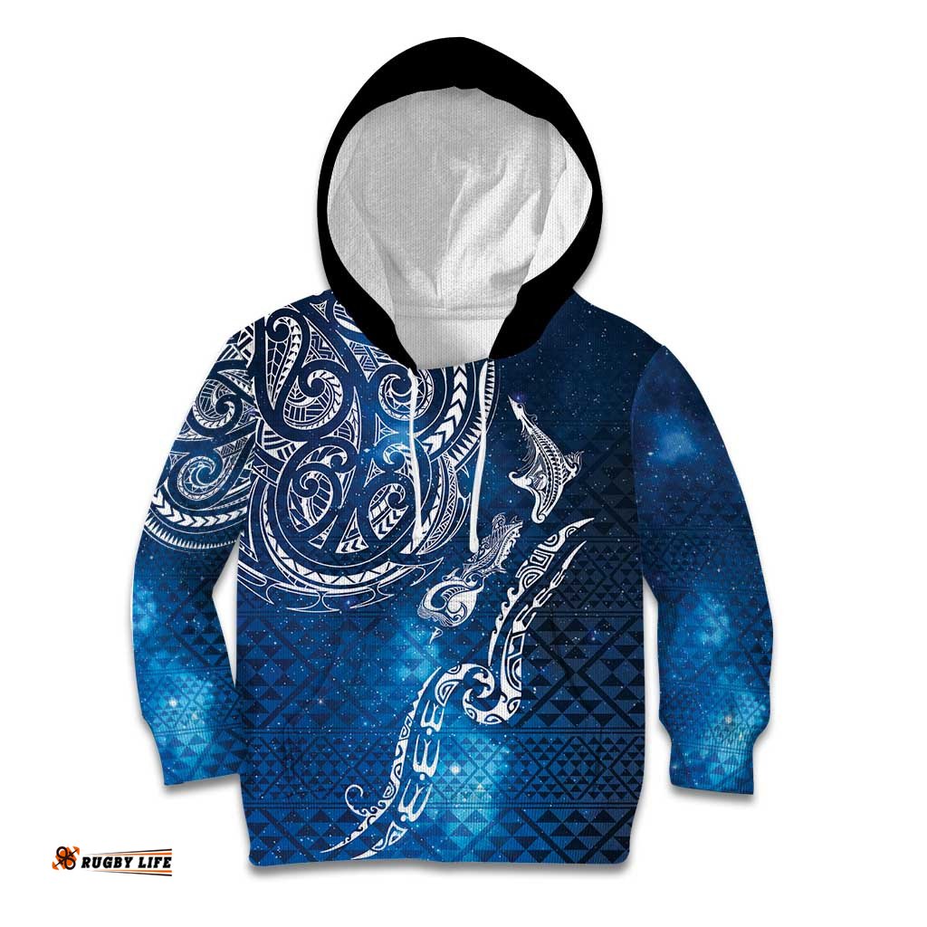 Matariki Galaxy Kid Hoodie New Zealand Map Maori Pattern LT9
