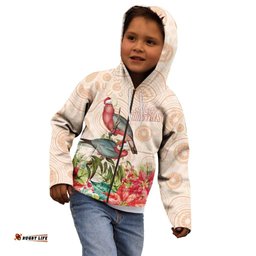 Merry Christmas Aussie Aboriginal Kid Hoodie Rosebreasted Cockatoo Pastel LT7