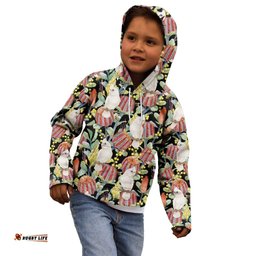 Little Corella Australia Cockatoo Kid Hoodie Cacatua Sanguinea Banksia Seamless Black LT14