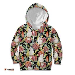 Little Corella Australia Cockatoo Kid Hoodie Cacatua Sanguinea Banksia Seamless Black LT14