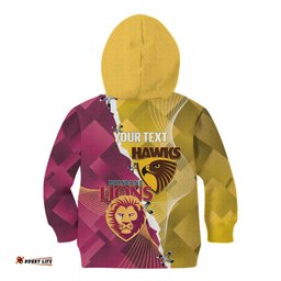 Personalised Hawks and Lions Inspired Kid Hoodie Dynamic Style LT14