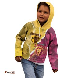 Personalised Hawks and Lions Inspired Kid Hoodie Dynamic Style LT14