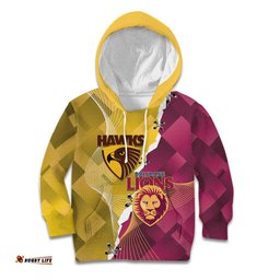 Personalised Hawks and Lions Inspired Kid Hoodie Dynamic Style LT14