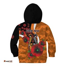 Greater Giants ANZAC Personalised Kid Hoodie Lest We Forget Poppy Camo LT9