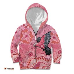 NAIDOC Week Aussie Indigenous Kid Hoodie Aboriginal Galah Bird Contemporary Art LT7