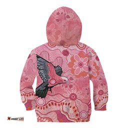 NAIDOC Week Aussie Indigenous Kid Hoodie Aboriginal Galah Bird Contemporary Art LT7