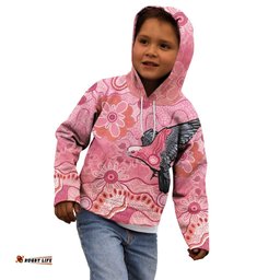NAIDOC Week Aussie Indigenous Kid Hoodie Aboriginal Galah Bird Contemporary Art LT7