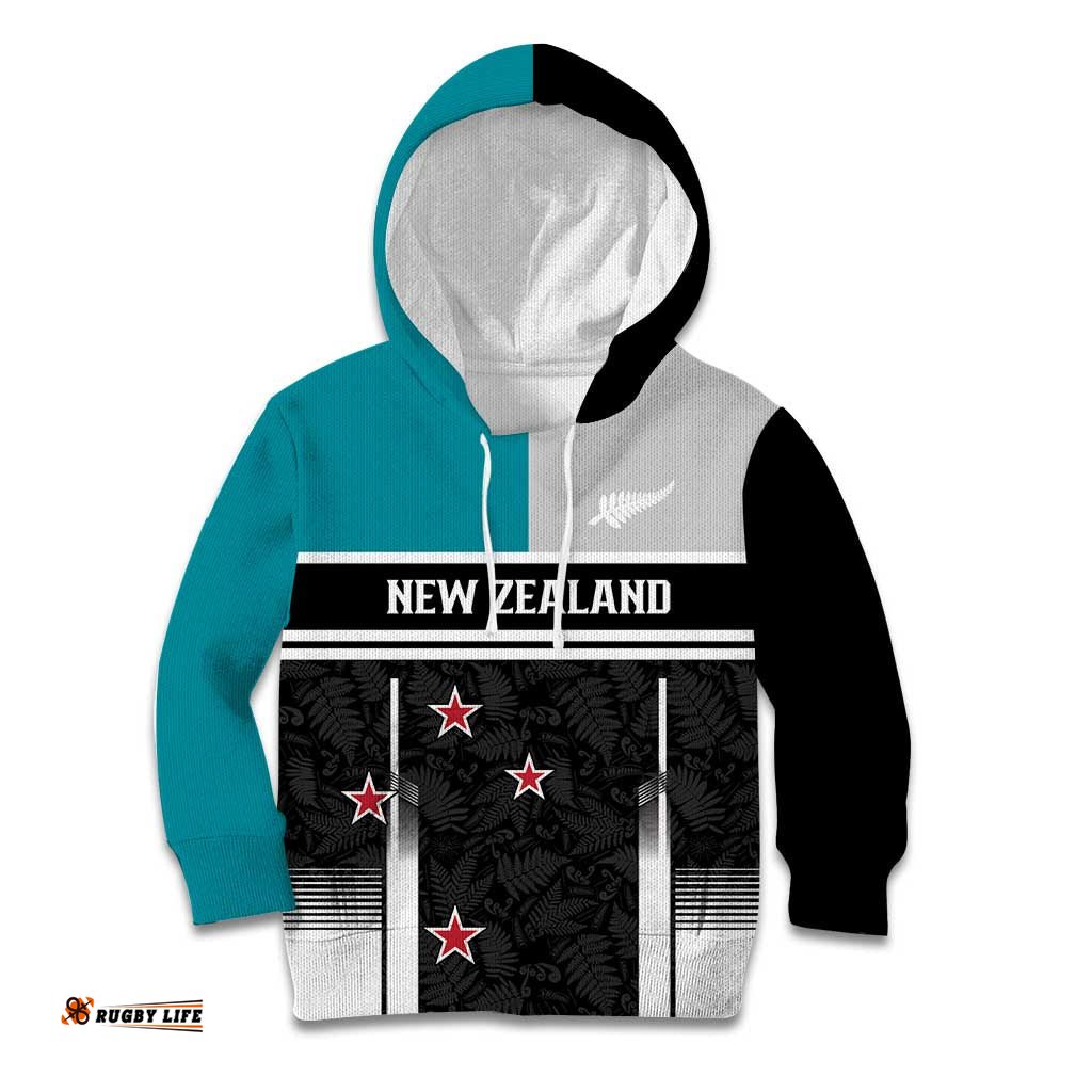Custom NZ Cricket Pride Kid Hoodie Silver Fern Fan Supporter Apparel LT9
