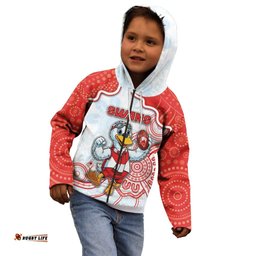 Custom Swans Football Kid Hoodie Aboriginal Dot Art Pattern DT05