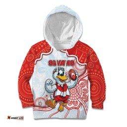 Custom Swans Football Kid Hoodie Aboriginal Dot Art Pattern DT05