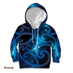 New Zealand Maori Matariki Kid Hoodie Galaxy Kowhaiwhai LT7