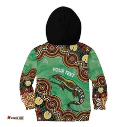Personalised Australia Goanna NAIDOC Week 2026 Kid Hoodie 50 Years of Deadly Aboriginal Art LT14