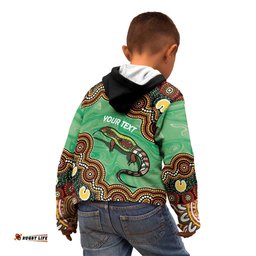 Personalised Australia Goanna NAIDOC Week 2026 Kid Hoodie 50 Years of Deadly Aboriginal Art LT14