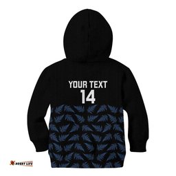 New Zealand Silver Fern Cricket Custom Kid Hoodie Black Cap T20 Version LT14