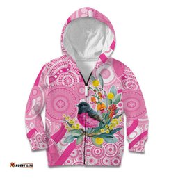 Pink Robin Aboriginal Inspired Kid Hoodie LT9