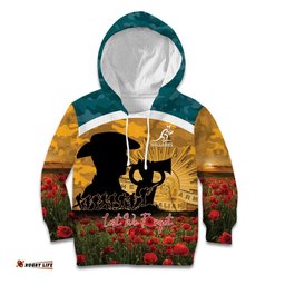 Personalised Wallabies ANZAC Day Kid Hoodie Last Post Poppy Lest We Forget LT14