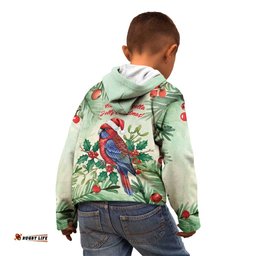 Watercolor Floral Crimson Rosella Kid Hoodie Its Aussie Christmas Time! LT9