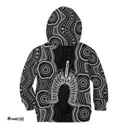 Torres Strait Islander Kid Hoodie Flag Feather Headdress Indigenous Dotwork Tribal Art TS04