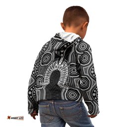 Torres Strait Islander Kid Hoodie Flag Feather Headdress Indigenous Dotwork Tribal Art TS04
