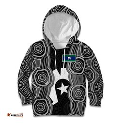 Torres Strait Islander Kid Hoodie Flag Feather Headdress Indigenous Dotwork Tribal Art TS04