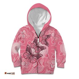 Personalized Pink Butterfly Spirit Kid Hoodie Australias Breast Cancer Awareness LT9