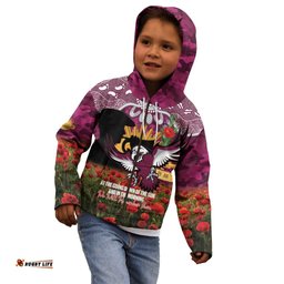Personalised Sea Eagles Rugby ANZAC Day Kid Hoodie Last Post Poppy We Will Remember Them LT14