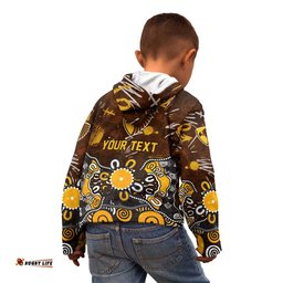Personalized Hawthorn Hawks Kid Hoodie Aboriginal Dot Painting Graffiti Style TS04