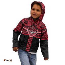 Personalized Essendon Bombers Kid Hoodie Polynesian Tribal Pattern Heritage Football TS04
