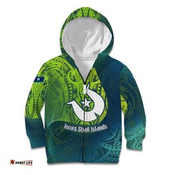Torres Strait Islands Kid Hoodie Vibrant Polynesian Tribal Pattern Art TS04