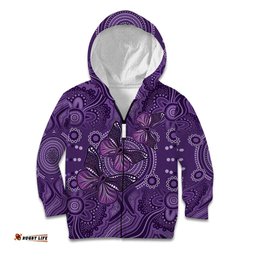 Purple Butterfly Spirit Kid Hoodie Australian Epilepsy Awareness LT9