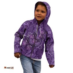 Purple Butterfly Spirit Kid Hoodie Australian Epilepsy Awareness LT9