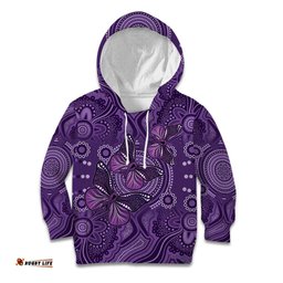 Purple Butterfly Spirit Kid Hoodie Australian Epilepsy Awareness LT9