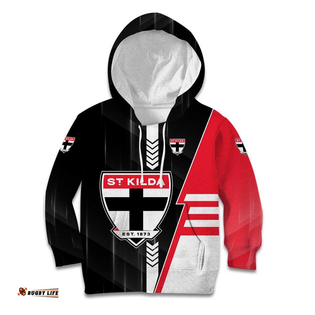 Personalized St Kilda Saints Kid Hoodie Modern Geometric Sports Graphic Style TS04