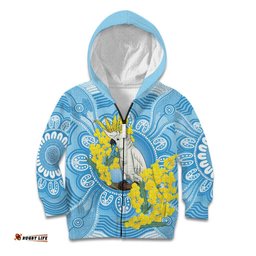 World Diabetes Day Australia Kid Hoodie Yellow-crested Cockatoo Golden Wattle Aboriginal LT14
