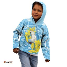 World Diabetes Day Australia Kid Hoodie Yellow-crested Cockatoo Golden Wattle Aboriginal LT14