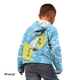 World Diabetes Day Australia Kid Hoodie Yellow-crested Cockatoo Golden Wattle Aboriginal LT14
