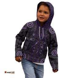 Purple Dragonfly Aboriginal of Hope Kid Hoodie Australian Epilepsy Awareness LT9