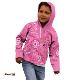 Pink Ribbon Australia Kid Hoodie Breast Cancer Awareness Aboriginal Cacatua leadbeateri LT14