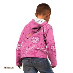 Pink Ribbon Australia Kid Hoodie Breast Cancer Awareness Aboriginal Cacatua leadbeateri LT14