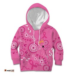 Pink Ribbon Australia Kid Hoodie Breast Cancer Awareness Aboriginal Cacatua leadbeateri LT14