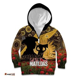 Personalised Australia Matildas ANZAC Day Kid Hoodie Last Post Poppy Lest We Forget LT14