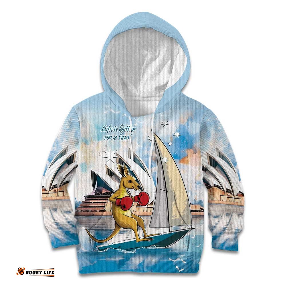 Personalised Australia Sailing Kid Hoodie Life Is Better On A Boat LT14