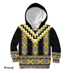 Yellow Taniko Aotearoa Kid Hoodie Niho Taniwha Mix Poutama LT14