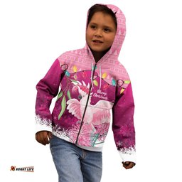 Pink Cockatoo Australia Christmas Kid Hoodie Grevillea Eucalyptus Blossoms LT14