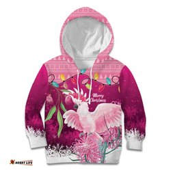 Pink Cockatoo Australia Christmas Kid Hoodie Grevillea Eucalyptus Blossoms LT14